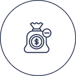 Money bag icon with dollar symbol.