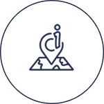 Map icon with location pin design.
